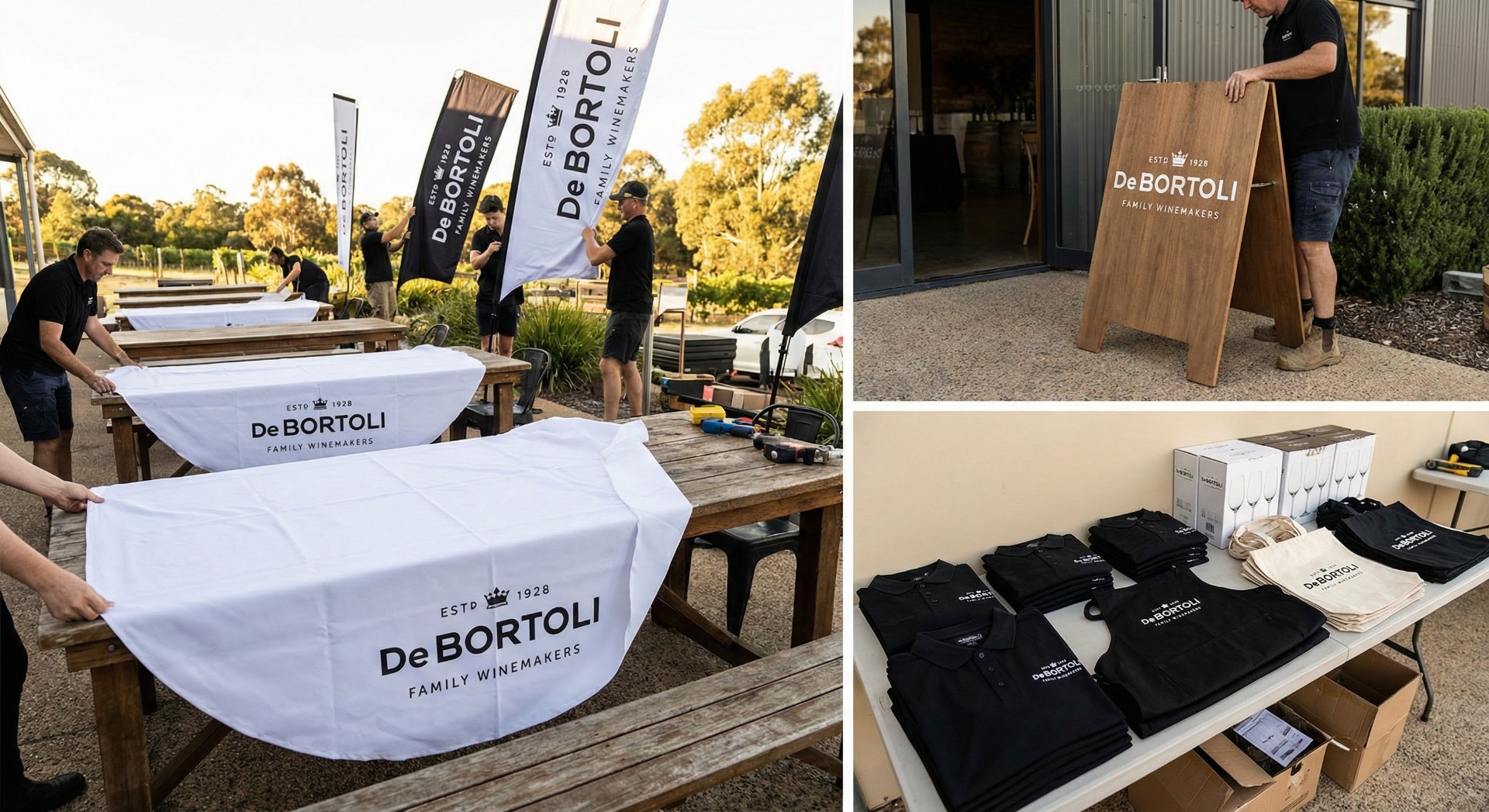 Custom branded event activation - signage, apparel, and merchandise