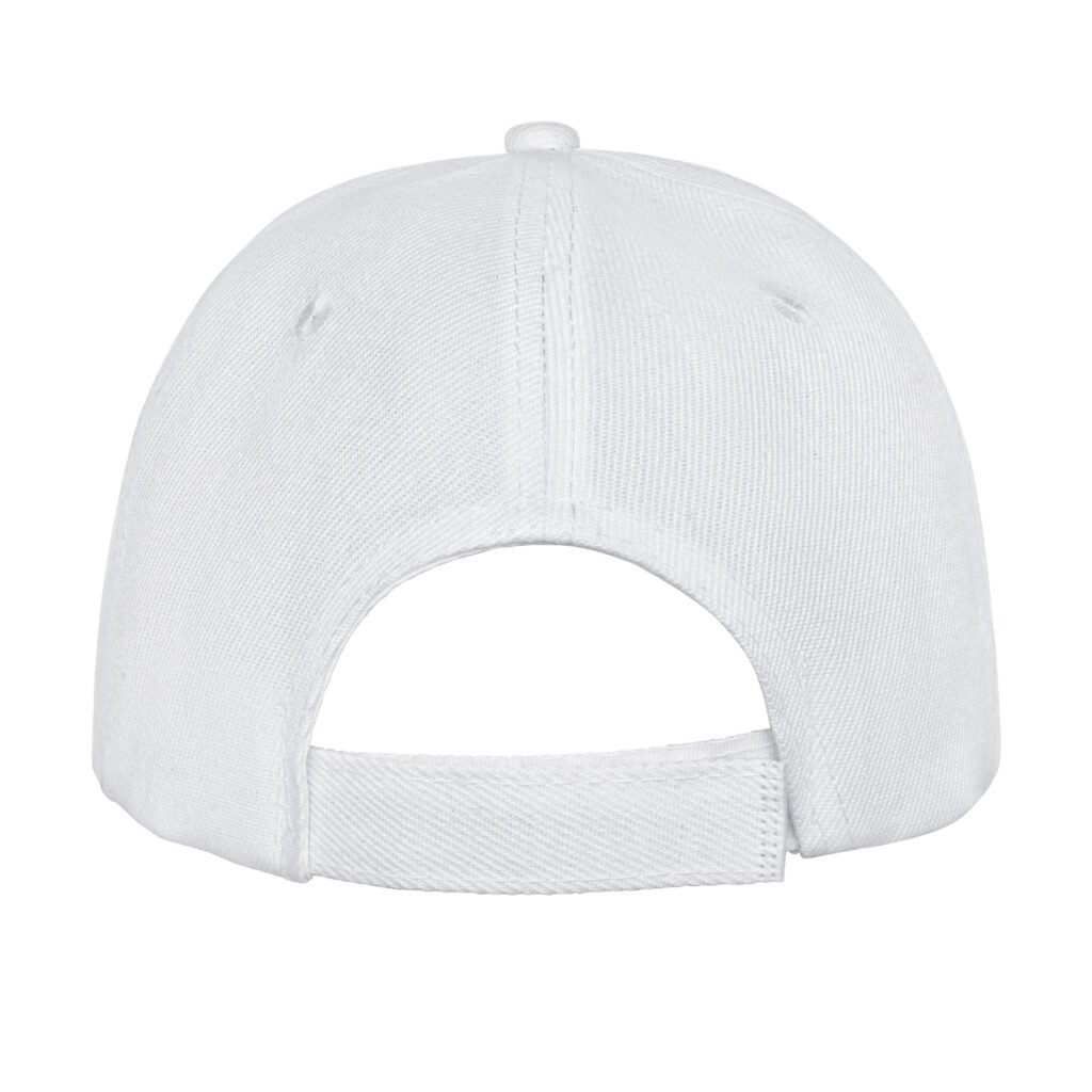 Empty clear baseball cap back view isolated on white background with clipping path